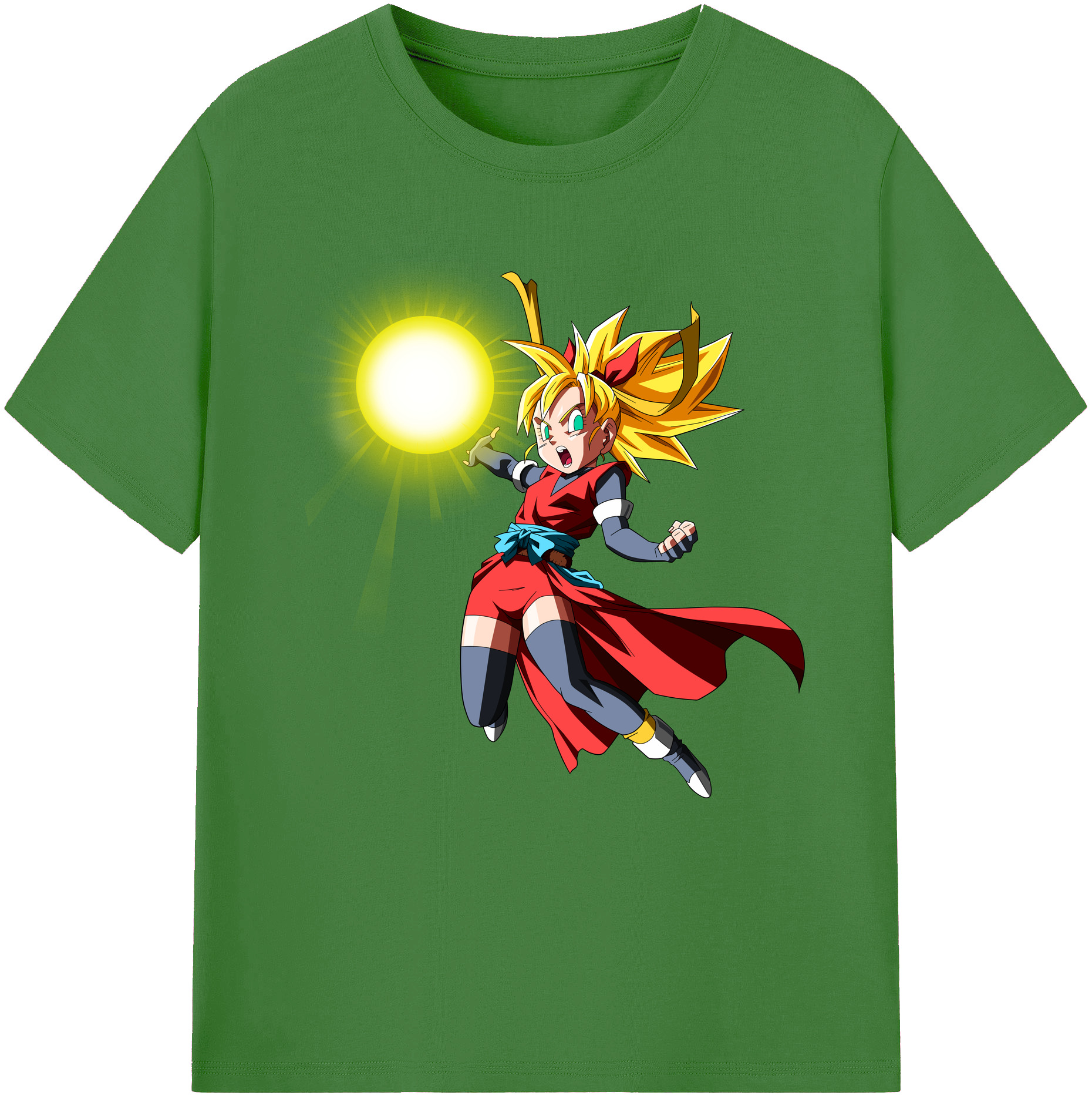 （画像用） ドラゴンボール カリフラ DRAGON BALL Caulifla レディースカジュアルプリントTシャツ（綿100％）